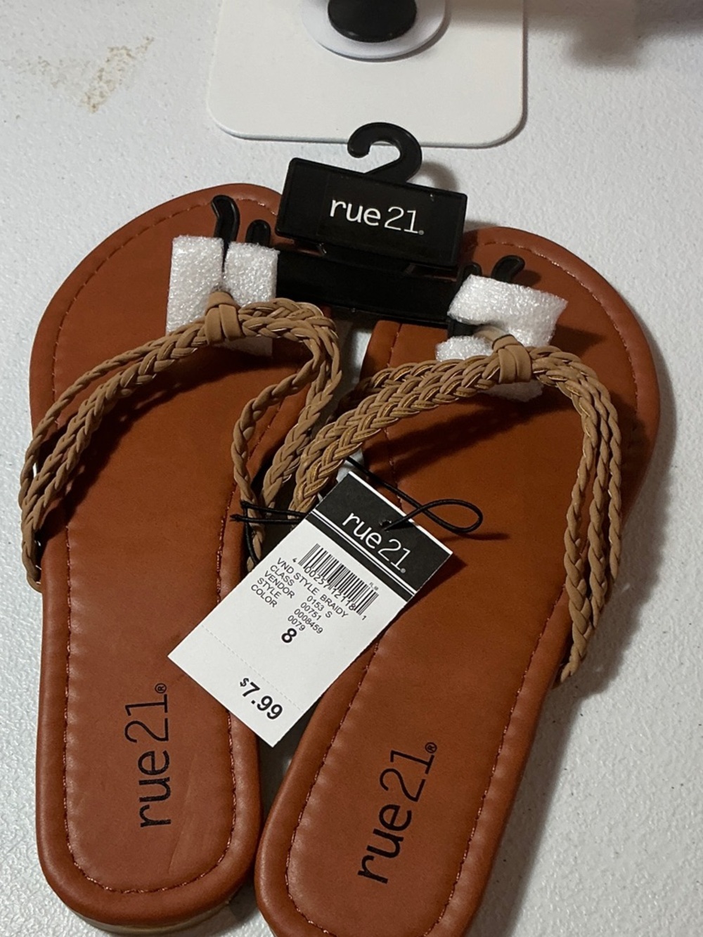 Rue21 Braided Strap Tan Flip Flop Sandals
